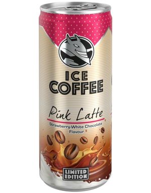 1 stk Hell Iskaffe med Jordbær og Hvit Sjokoladesmak 250 ml 