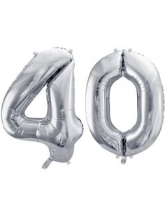 40 års ballonger - 35 cm silver
