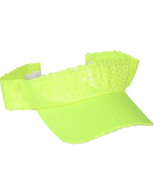 Neon Gul Solskärm Med Paljetter