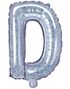 Silverfärgade Holografiska Bokstavsballonger A-Z - 35 cm