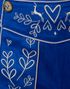 Långa Kungsblå Lederhosen till Dam med Fickor och Broderi