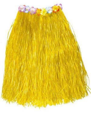 Hawaii Hulakjol med Blommor - 75 cm Gul 
