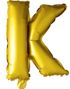 Guldfärgade Bokstavsballonger A-Z - 35 cm