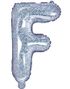 Silverfärgade Holografiska Bokstavsballonger A-Z - 35 cm