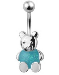 Teddybear Navelpiercing - Blå
