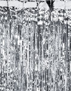 Sølvfarget Metalisk Dørforheng 100x200 cm