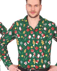 Skjorte med Forskjellige Julemotiver til Mann