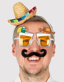 Kostymesett - Tequilabriller med Hatt og Bart