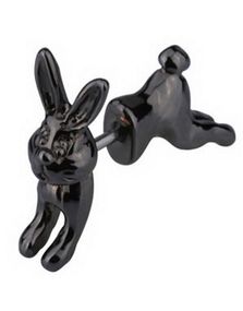 Fejkpiercing med 3D-formad Kanin - Svart