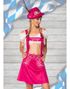 Kort A-Formad Oktoberfestskjol i Rosa med Hängslen och Broderi
