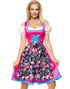 Lyxig Rosa Dirndl Korsettklänning med Förkläde