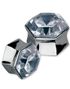 Sexkantig Piercing Plugg med Klar Diamant