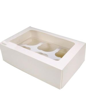 5 Stk Vita Muffinsaskar - Varje Håller 6 Muffins