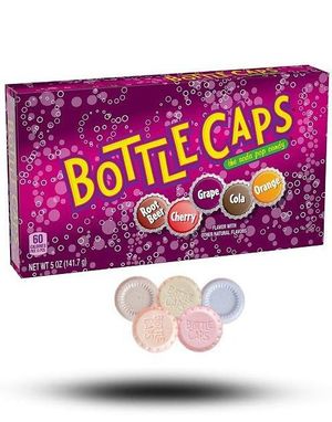 Bottle Caps - Bruskorkformede Sukkertøy i Theatre Box 142 gram (USA Import)