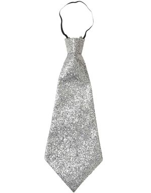 Glittrande Silverfärgad Lurex Slips