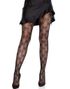 Sløyfemønstret nettingstrømpebukser - svart