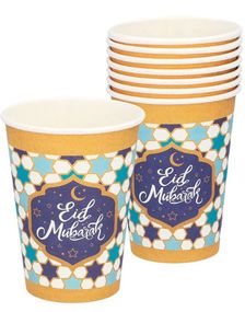 8 stk Eid Mubarak Pappkrus 210 ml