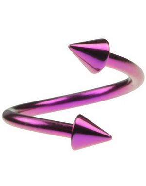 Curve Lila Ögonbrynspiercing med Spike Kulor - 1.2 x 10 mm