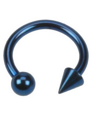 Rund med Ball & Spike - 1.2 x 8 mm Blå Ögonbrynspiercing