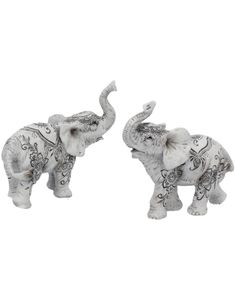 2 stk Elefantfigurer med Henna-Motiv 9 cm