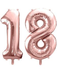 18 års ballonger - 35 cm roséguld