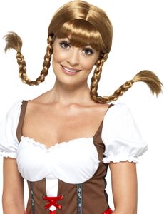 Bavarian Babe - Brun Peruk med Flätor