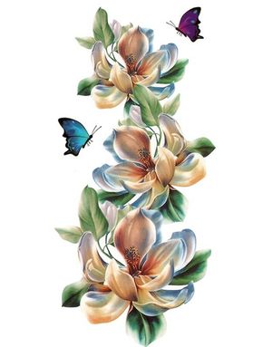 Flowers and Butterflies (Fake Tattoo)