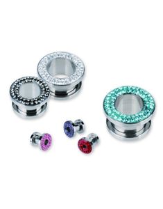 Piercing Tunnel med Rosa Stenar