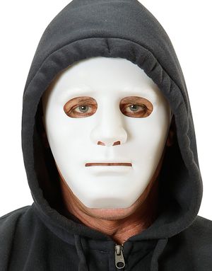 Vit Anonym Mask i Hårdplast