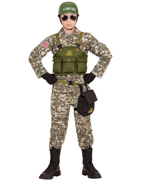 US Navy Seals - Maskeraddräkt (Barn) med Hjälm