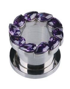 Drip Drop Purple - Silverfärgad Piercing Tunnel