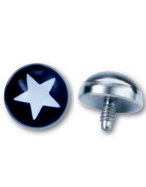 White Star - Svart Dermal Anchor Kula