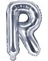 Silverfärgade Bokstavsballonger A-Z - 35 cm