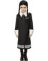 Wednesday - Licensierad Addams Family Kostym med Peruk för Barn