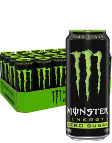 24 stk Monster Energy Original Zero Sugar 500 ml - Sukkerfri Energidrikk - Helt Brett