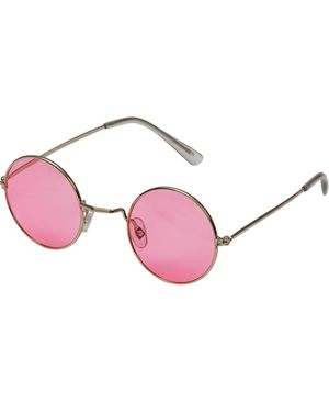 Rosa Runda Hippie Kostymglasögon