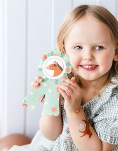 6 stk Invitasjoner med Hester - Flowers & Horses Party