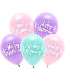 5 stk Bursdagsballonger - Happy Birthday 26 cm