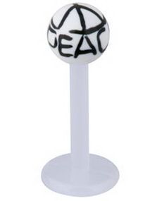 Labrett with Peace Mark - Vit/Svart