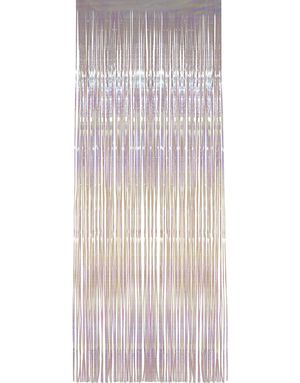 Vitt Draperi med Rosa Shimmer 244x91 cm