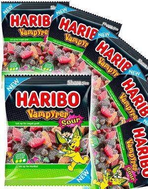 18 St Påsar med Haribo Sura Vampyrer - Hel Kartong 2,16 kg
