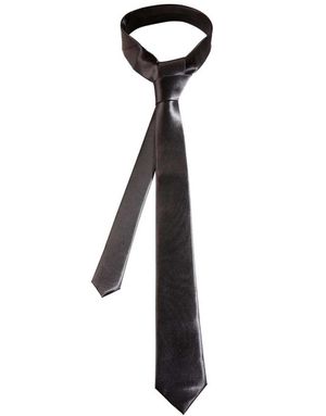 Svart Smal Slips i Satin