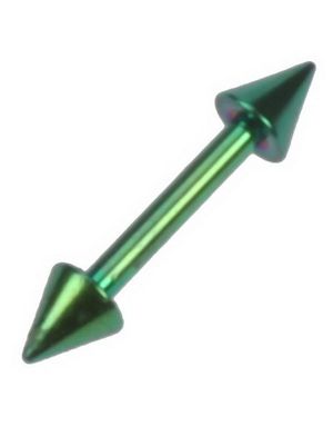 Rak Grön Ögonbrynspiercing med Spike Kulor - 1,2 x 8 mm