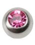 Blank Stålkula Med Rosa Sten