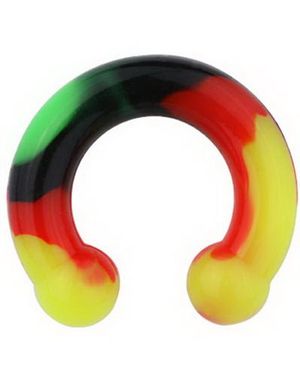 Horseshoe - Flerfärgad Öronpiercing i Silikon