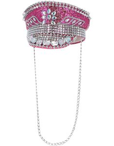 Rosa Og Sølvfarget Festival Caps med Spikes og Steiner