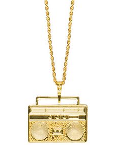 Guldfärgat Ghettoblaster Kostymsmycke