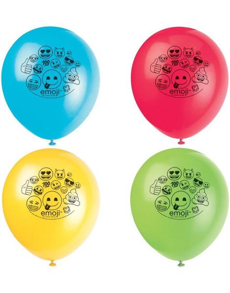 8 stk 30 cm Ballonger med Emojies