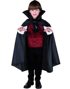 Svart Vampyr/Djävulskappa till Barn - 75 cm