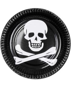 6 stk Svarta Pirat Papptallrikar - Pirates of the Seven Seas